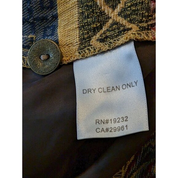 Vintage Alfred Dunner Womens Blazer Jacket Shacket Size 16 Gold Tapestry Boho - Picture 6 of 6